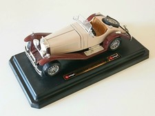 BURAGO Mercedes Benz SSK 1928 Beige Marrone 1:25 Modellino Vintage Auto Anni 80