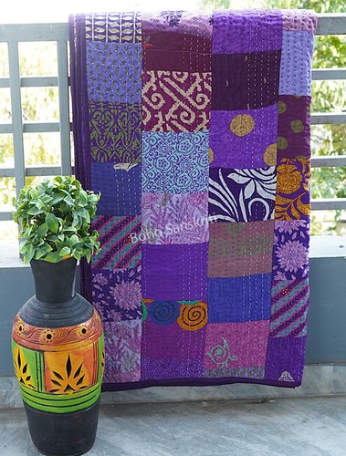 Trapunta kantha viola - trapunta,