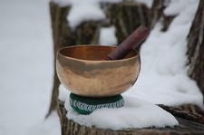 CAMPANA TIBETANA - 13/14 cm 575 g - OTTONE LAVORATO A MANO 