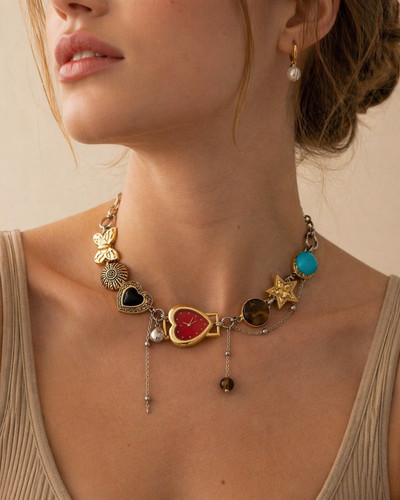 Collana girocollo orologio - collana,