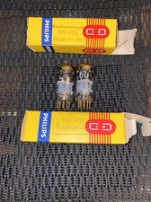 PHILIPS 6922 E88CC S.Q. PAIR TEST-NICE MATCHED-PAIR GOLD-PIN SAME-CODE-7LH-?8D1