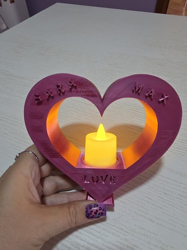 Cuore porta candele led - porta,