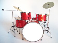 Batterie miniature de collection rouge avec sticker de grosse caisse au choix