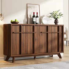 59" Walnut Credenza Sideboard