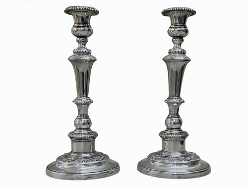 Coppia candelabri placcati - candelabri,