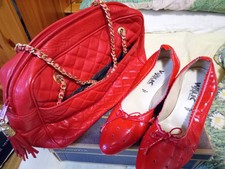 scarpe donna 39 rosse + borsa 