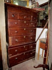 COMO CASSETTIERA SETTIMINO ANTICO INGLESE DUE CORPI