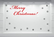 ADESIVO VETRINA VETROFANIA MERRY CHRISTMAS Fiocchi Neve NATALE ADESIVO NEGOZIO 