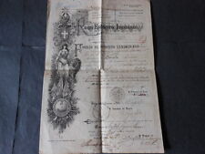 1891 FOGLIO DI CONGEDO MILITARE ILLIMITATO DISTRETTO DI NAPOLI FANTERIA 