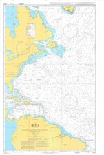 4013 North Atlantico Oceano Western Parte Carta Mappa Marittimo Marino Admiralty