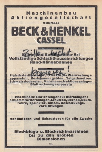 Kassel pubblicità 1925 beck - 1925,,