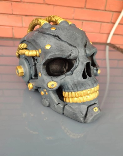 Teschio cyberpunk dipinto - teschio,
