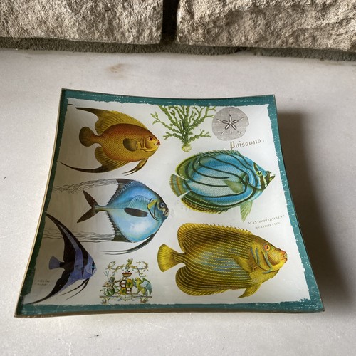 Vassoio piatto decoupage vetro