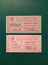 2 Tessere Tram Tramvie Vicentine Tramway Ferroviaria Ferrovia Vicenza 