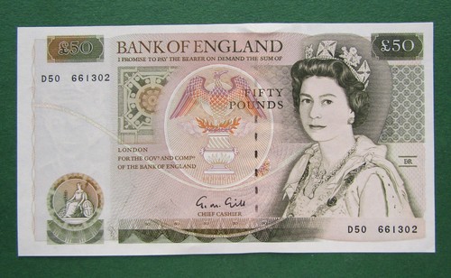 Banconota sterline banca - da, 50