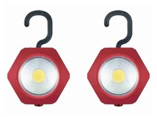 2 Potenti Lanterne LED COB Supporto Magnetico Gancio Ribaltabile 360" a Batterie