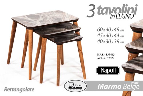 Set tris tavolini tavolo - tavolini,