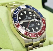 Rolex Gmt Master II 116719 Blro Pepsi 18K Oro Bianco Orologio Scatola/Documenti