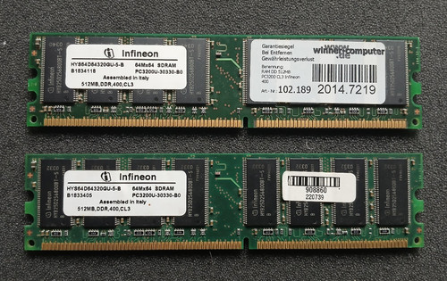 Kit doppio canale 512 mb - canale, 2x