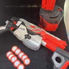 NERF VORTEX PYRAGON +batteria Carica Dischi Da 40 Slot + 10 Dischi In Gomma