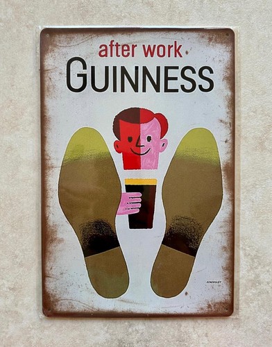 Insegna metallo guinness after - insegna,