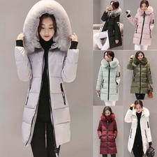 Parka donna lungo invernale elegante e caldo con cappuccio pelliccia e trapuntato