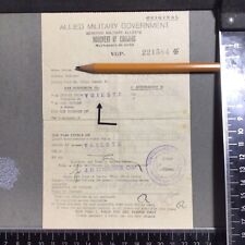 Fiume D’Italia,Trieste,tessera Allied Governamet,luogotenenza ,1946,A0151,regno