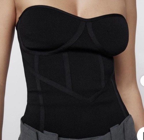 Top corsetto zara - zara, nero