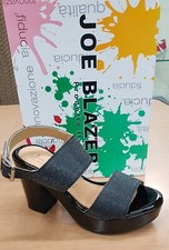 JOE BLAZER Sandalo alla moda Made in Italy Vernice+tessuto Nero Tacco 100 n° 35