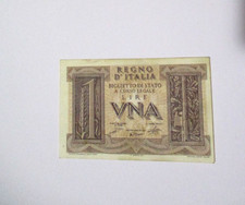  Banconota da  1 lira,Regno D'Italia.            Tgs ,francoboll,monete