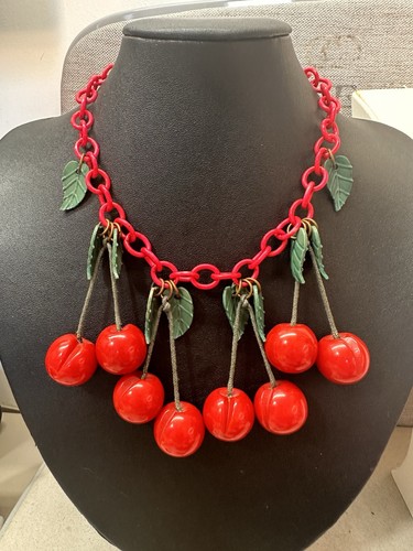 Collana ciliegi bachelite - collana,