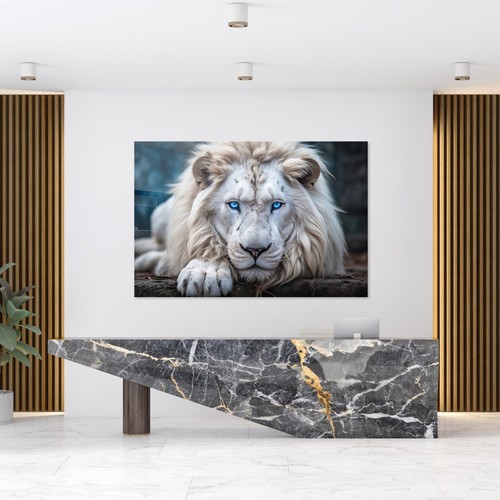 Quadro murale leone bianco - murale,