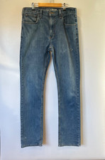 Jeans Carhartt Denim Uomo Blu Taglia 33W 34L Robusto Flex Fit Gamba Dritta