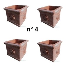 4 Vaso Quadrato Cubo 45 cm