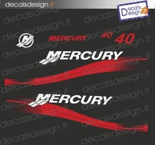 Adesivi motore marino fuoribordo mercury 40 2t  gommone barca stickers 