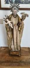 Straordinaria Statua in Cartapesta Leccese – San Giuseppe con Bambino Gesù 