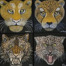 4 Hand Painted Oil Canvas