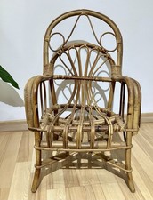 Poltrona Vimini Bamboo Rattan Vintage Bambini Anni 50