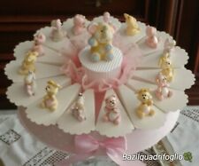 TORTA BOMBONIERA BATTESIMO BIMBA DA 15 FETTE CON SIMPATICI ANIMALI