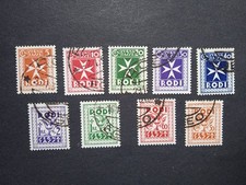 1934 Colonie d'Italia isole Egeo Rodi segnatasse Usata 9 valori serie completa 