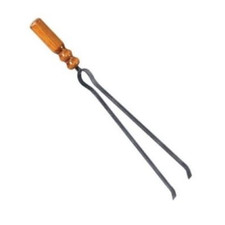 MOLLA PINZA PER CAMINO CON MANICO IN LEGNO ATTREZZI LEGNA E FUOCO IN FERRO 55 CM