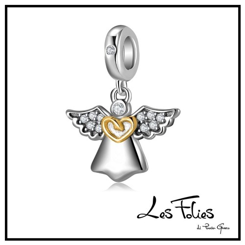 Charm angelo custode cuore oro - charm,