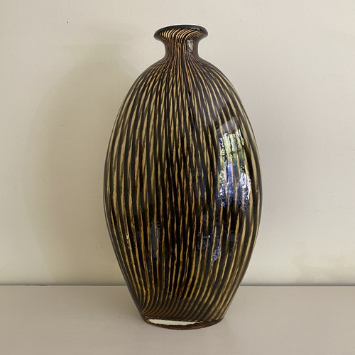 Vaso vetro coste ambrato - a,
