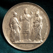 STATO PONTIFICIO LEONE XIII MEDAGLIA 1887 A. X ARGENTO OPUS BIANCHI OTTIMA RARA