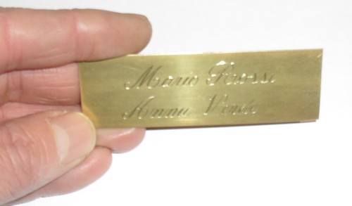 Targa porta nome ottone - targa,