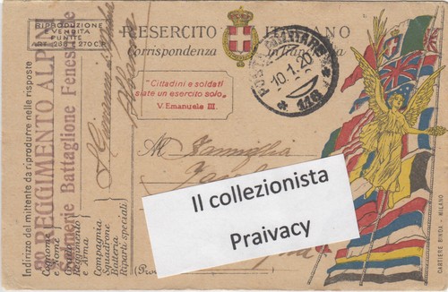 Cartolina franchigia posta - in,
