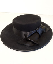 Cappello da donna invernale nero elegante 100% lana anni '80