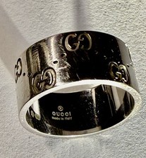 Anello fascetta oro bianco 18 kt "GUCCI" donna usato