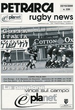 PETRARCA RC, ITALY - Rugby News No 239, 22/10/2000 ITALIAN CLUB MAGAZINE