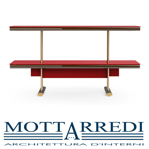 Consolle ottone con ripiani - ottone,